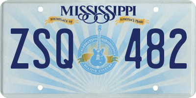 MS license plate ZSQ482