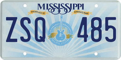 MS license plate ZSQ485