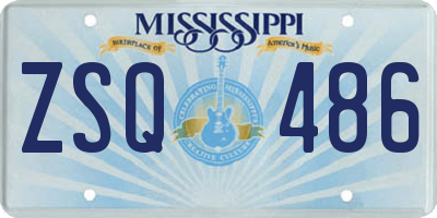 MS license plate ZSQ486