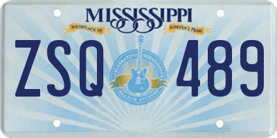MS license plate ZSQ489