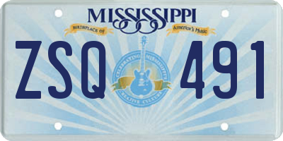MS license plate ZSQ491