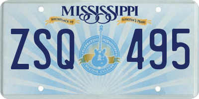 MS license plate ZSQ495