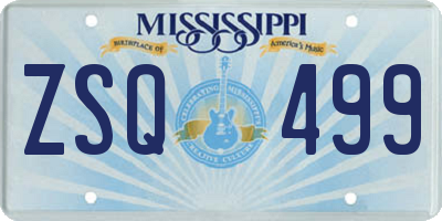 MS license plate ZSQ499
