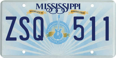 MS license plate ZSQ511