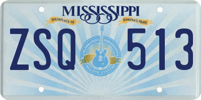 MS license plate ZSQ513