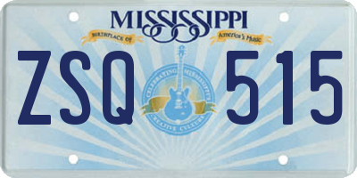 MS license plate ZSQ515
