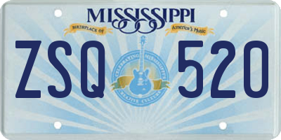 MS license plate ZSQ520
