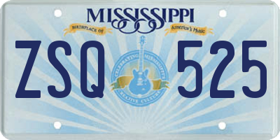 MS license plate ZSQ525