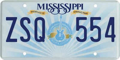 MS license plate ZSQ554
