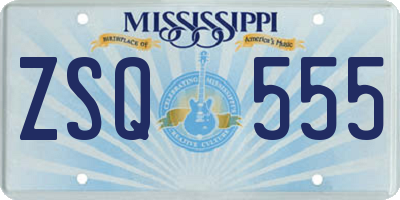 MS license plate ZSQ555