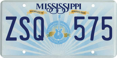 MS license plate ZSQ575