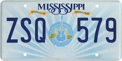 MS license plate ZSQ579