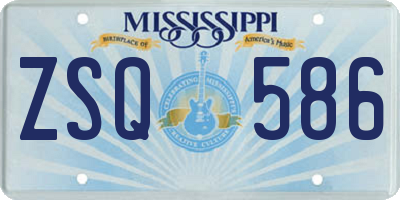 MS license plate ZSQ586