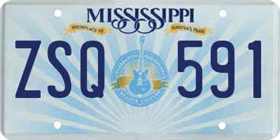 MS license plate ZSQ591