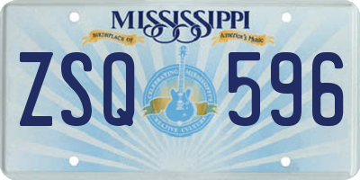 MS license plate ZSQ596