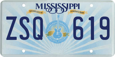 MS license plate ZSQ619