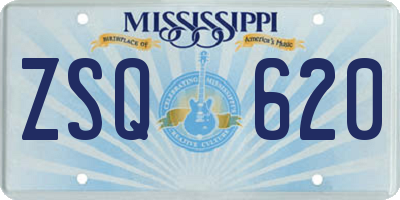 MS license plate ZSQ620