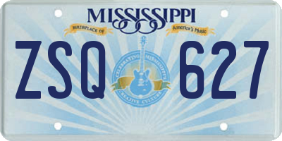 MS license plate ZSQ627