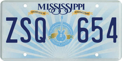 MS license plate ZSQ654
