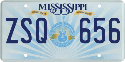 MS license plate ZSQ656