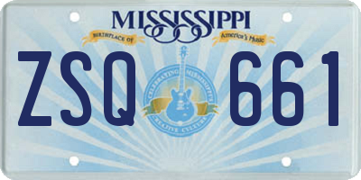 MS license plate ZSQ661