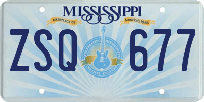 MS license plate ZSQ677