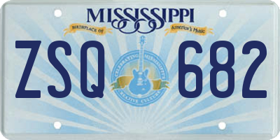 MS license plate ZSQ682