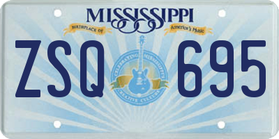 MS license plate ZSQ695