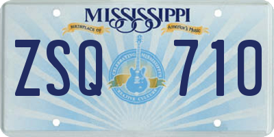 MS license plate ZSQ710
