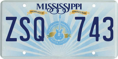 MS license plate ZSQ743