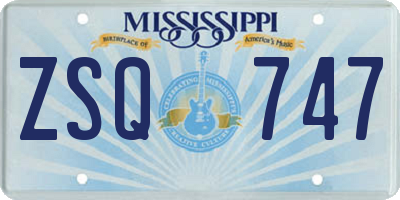 MS license plate ZSQ747