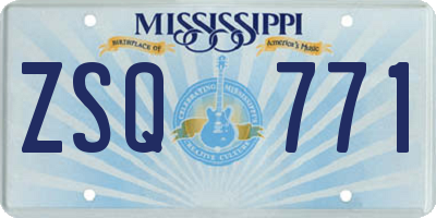 MS license plate ZSQ771