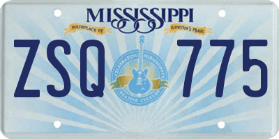 MS license plate ZSQ775