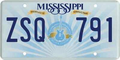 MS license plate ZSQ791