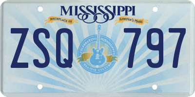 MS license plate ZSQ797