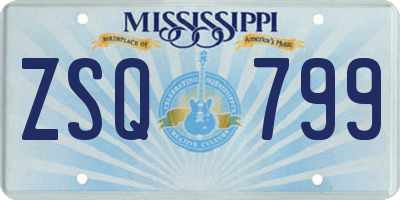 MS license plate ZSQ799