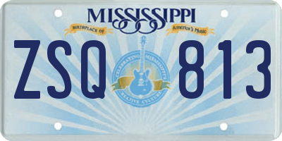 MS license plate ZSQ813