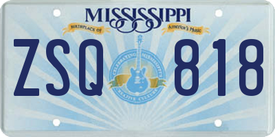 MS license plate ZSQ818