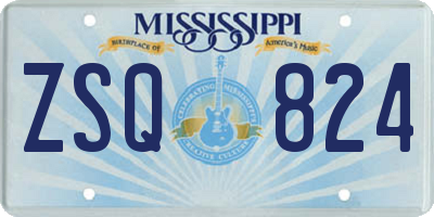 MS license plate ZSQ824