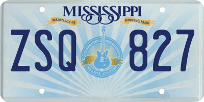 MS license plate ZSQ827