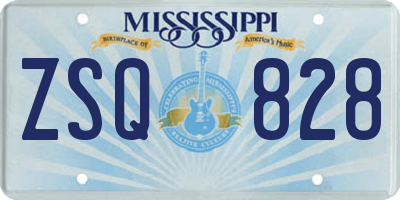 MS license plate ZSQ828