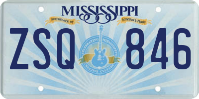 MS license plate ZSQ846