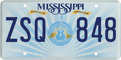 MS license plate ZSQ848