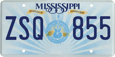 MS license plate ZSQ855