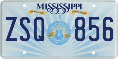 MS license plate ZSQ856