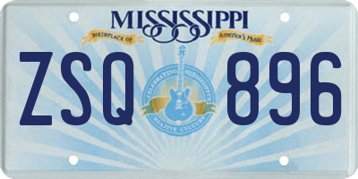 MS license plate ZSQ896