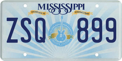 MS license plate ZSQ899