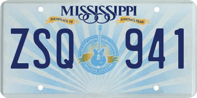 MS license plate ZSQ941
