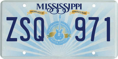 MS license plate ZSQ971
