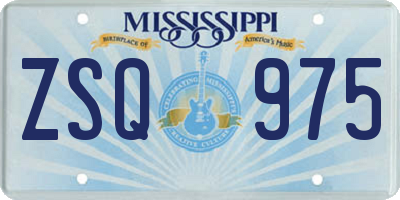 MS license plate ZSQ975